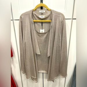 Calvin Klein lurex cardigan twin set